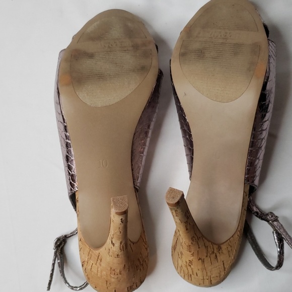 Kate & Kelly Open Toe Retro Heels, Size 10 - Picture 4 of 4